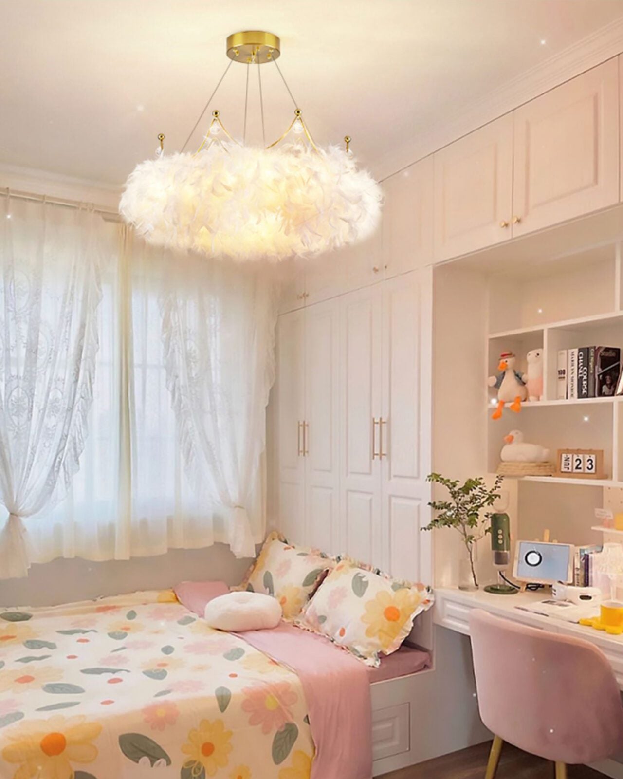 modern-crown-feather-pendant-light-with-adjustable-led-and-white-feathers-for-bedroom