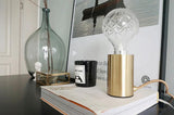 Clear Crystal Glass Sphere Table Lamp with Brass Base and G9 LED Bulb for Bedroom