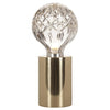 Clear Crystal Glass Sphere Table Lamp with Brass Base and G9 LED Bulb for Bedroom