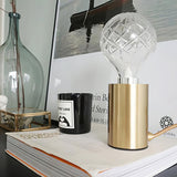 Clear Crystal Glass Sphere Table Lamp with Brass Base and G9 LED Bulb for Bedroom