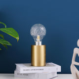 Clear Crystal Glass Sphere Table Lamp with Brass Base and G9 LED Bulb for Bedroom