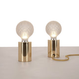 Clear Crystal Glass Sphere Table Lamp with Brass Base and G9 LED Bulb for Bedroom