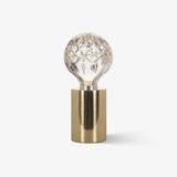 Clear Crystal Glass Sphere Table Lamp with Brass Base and G9 LED Bulb for Bedroom