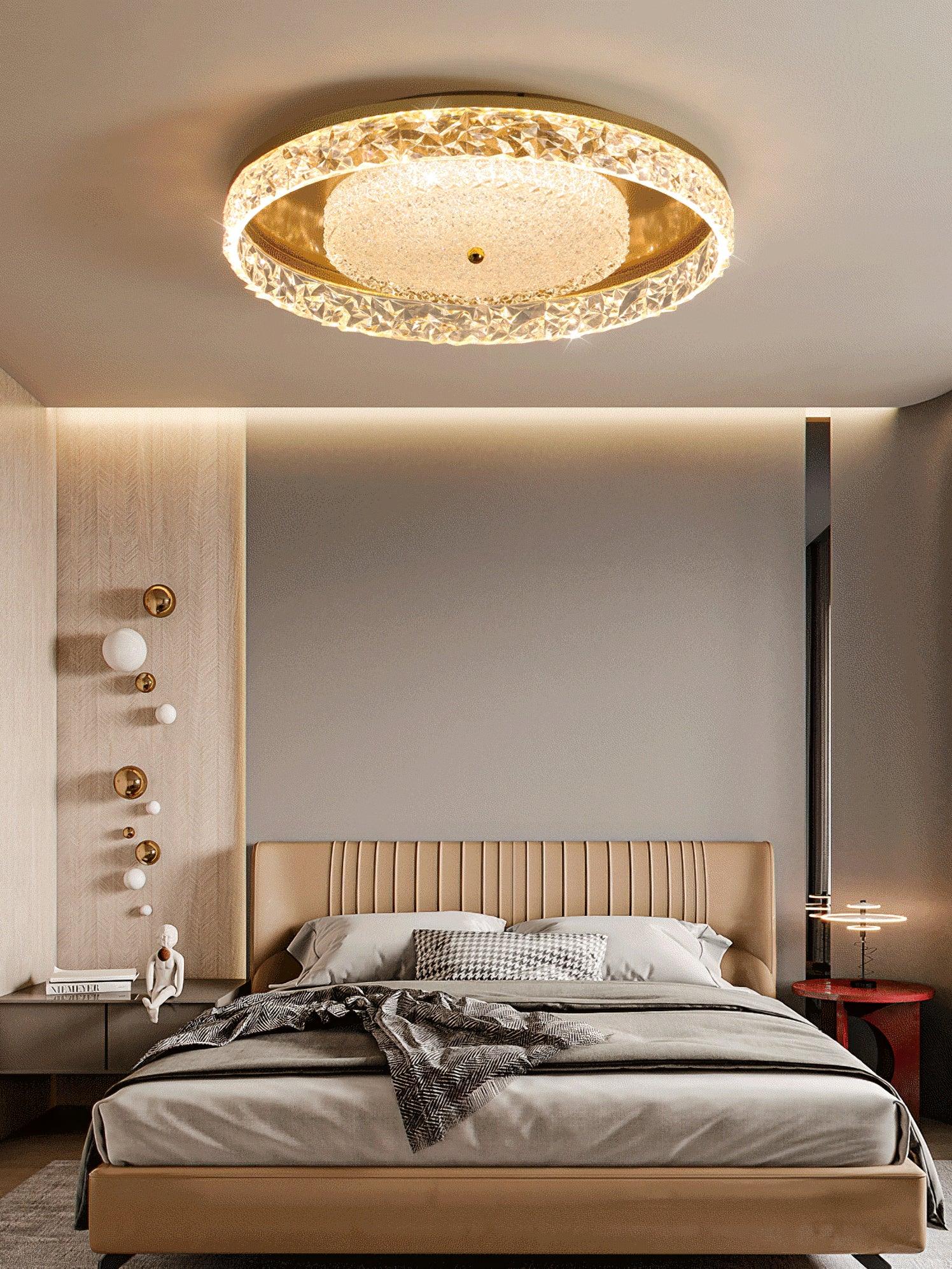 Modern Round Crystal Embedded LED Ceiling Light Flush Mount Fixture