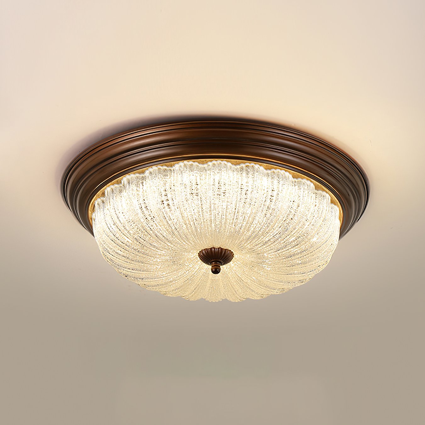 modern-walnut-wood-grain-crystal-glass-dome-led-ceiling-light-for-living-room