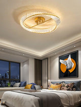 Modern Circular Crystal Rings LED Flush Mount Ceiling Light in Brass Finish