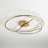 Modern Circular Crystal Rings LED Flush Mount Ceiling Light in Brass Finish