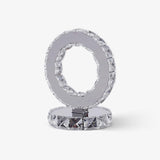 Modern LED Crystal Ring Table Lamp Chrome Finish for Bedroom Nightstand