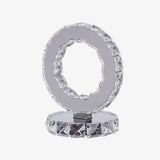 Modern LED Crystal Ring Table Lamp Chrome Finish for Bedroom Nightstand
