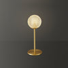 Elegant Crystal Globe Table Lamp with Polished Brass Finish and Spherical Shade