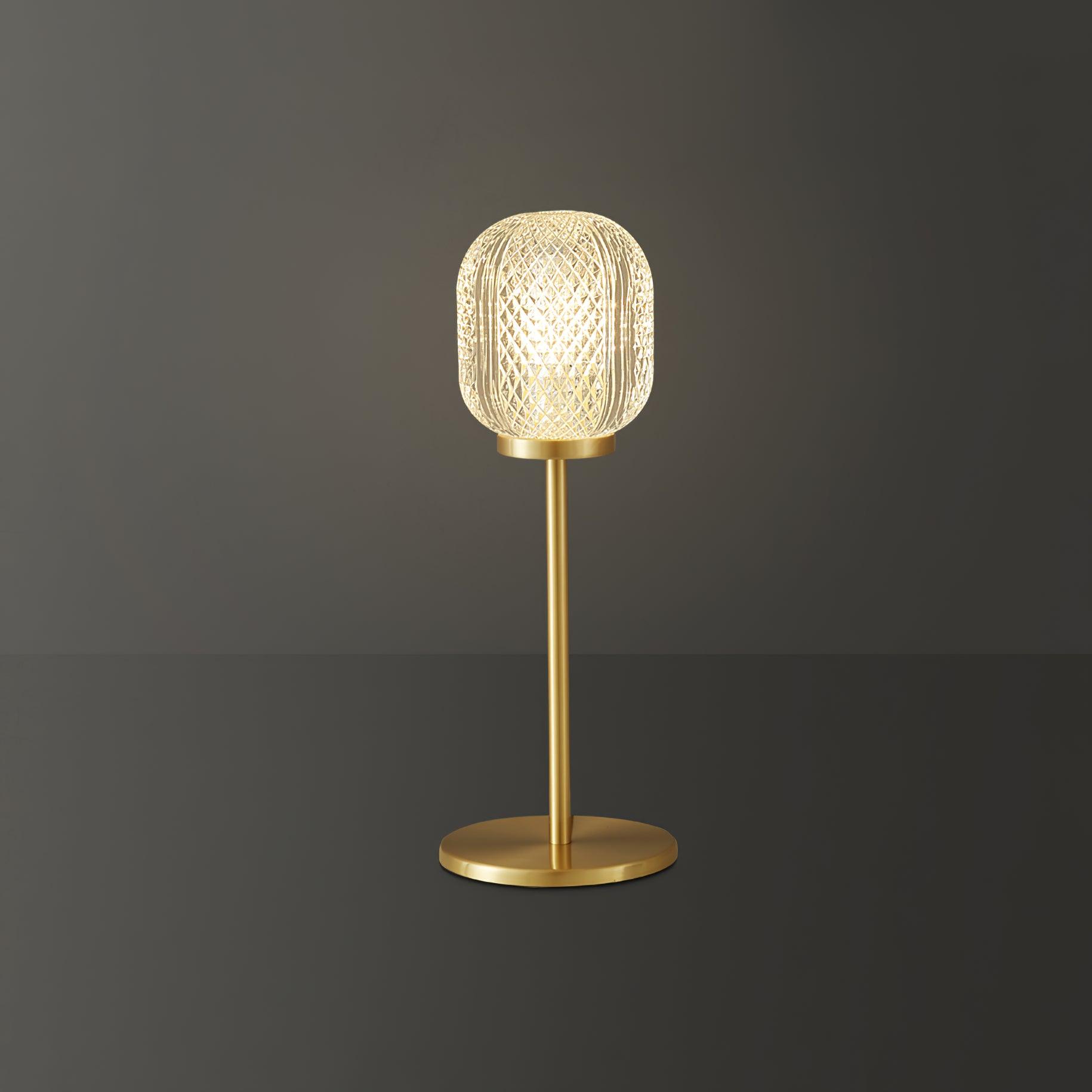 Elegant Crystal Globe Table Lamp with Polished Brass Finish and Spherical Shade