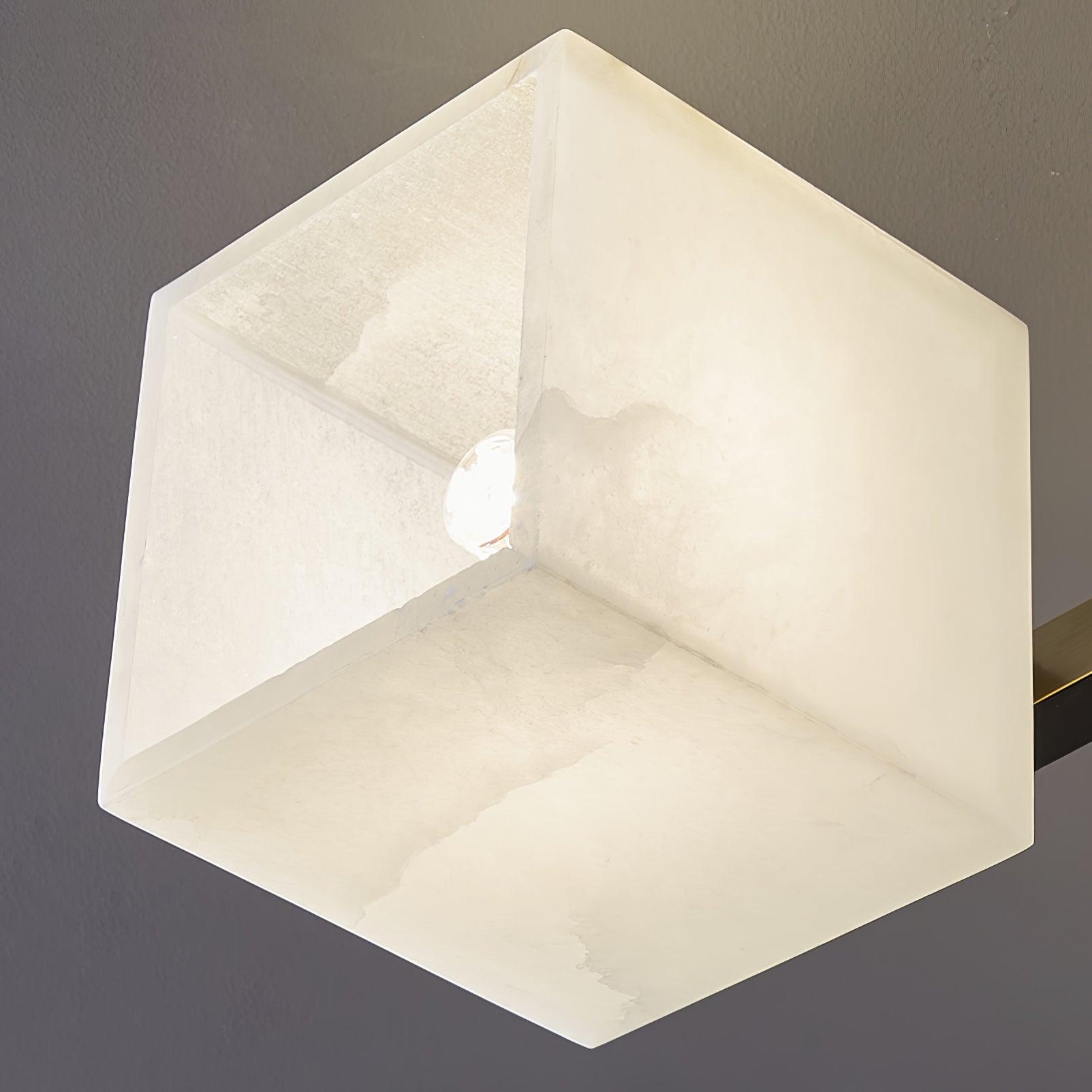 Cubist Alabaster Cluster Flush Mount Ceiling Light Modern Geometric Stone Lamp