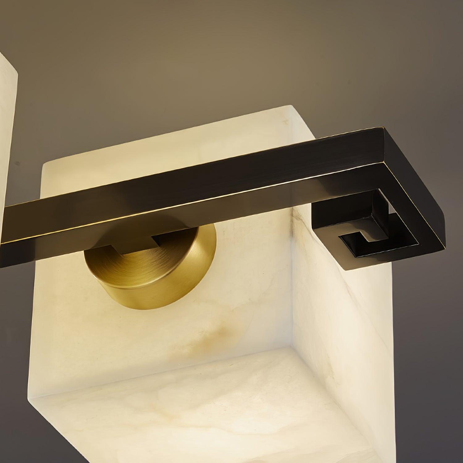 Cubist Alabaster Cluster Flush Mount Ceiling Light Modern Geometric Stone Lamp