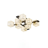 Cubist Alabaster Cluster Flush Mount Ceiling Light Modern Geometric Stone Lamp