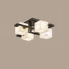 Cubist Alabaster Cluster Flush Mount Ceiling Light Modern Geometric Stone Lamp