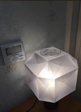 Cubo Artisanal Blown Glass Table Lamp with Smoky Finish and Metal Base