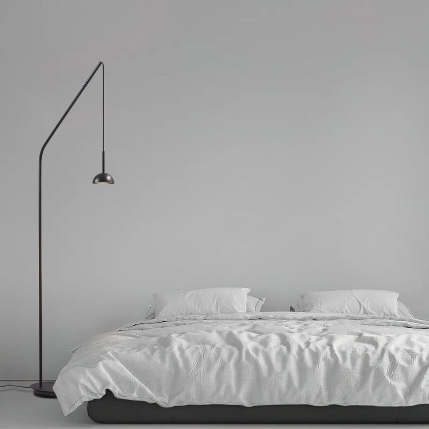 Cupolina Modern Dome Standing Floor Lamp with Minimalist Curved Black Metal Body