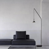 Cupolina Modern Dome Standing Floor Lamp with Minimalist Curved Black Metal Body