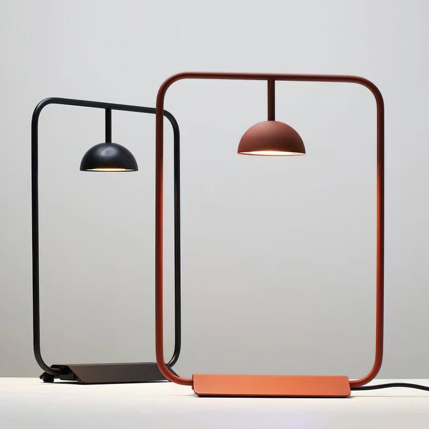 Modern Minimalist Cupolina Dome Table Lamp with Curved Metal Body for Reading and Office
