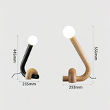 Modern Wood Curled Table Lamp Sculptural Bedside Light for Living Room and Bedroom