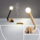 Modern Wood Curled Table Lamp Sculptural Bedside Light for Living Room and Bedroom