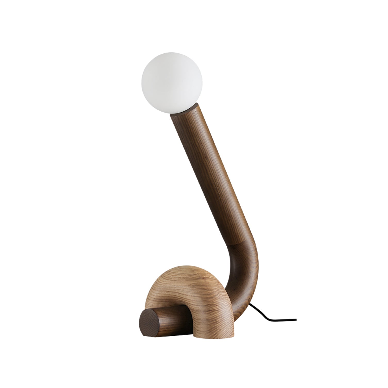Modern Wood Curled Table Lamp Sculptural Bedside Light for Living Room and Bedroom