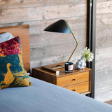 Modern Curvilinear Mid Century Table Lamp with Tilting Shell Shade for Desk and Nightstand