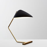 Modern Curvilinear Mid Century Table Lamp with Tilting Shell Shade for Desk and Nightstand