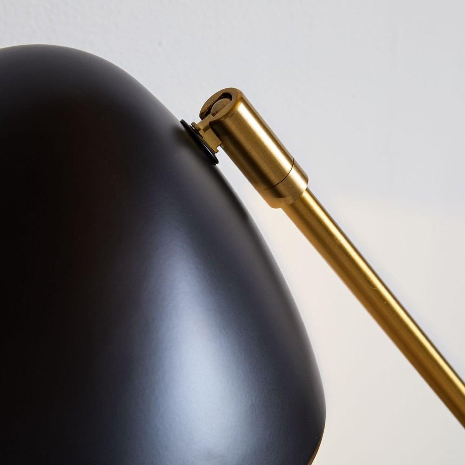 Modern Curvilinear Mid Century Table Lamp with Tilting Shell Shade for Desk and Nightstand