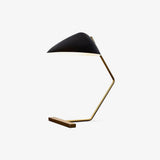 Modern Curvilinear Mid Century Table Lamp with Tilting Shell Shade for Desk and Nightstand