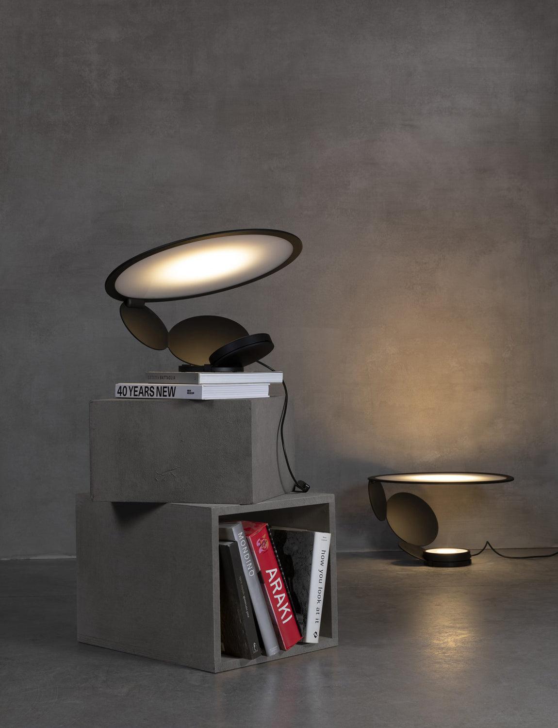 Modern Geometric Cut Adjustable Table Lamp with Integrated LED Lighting