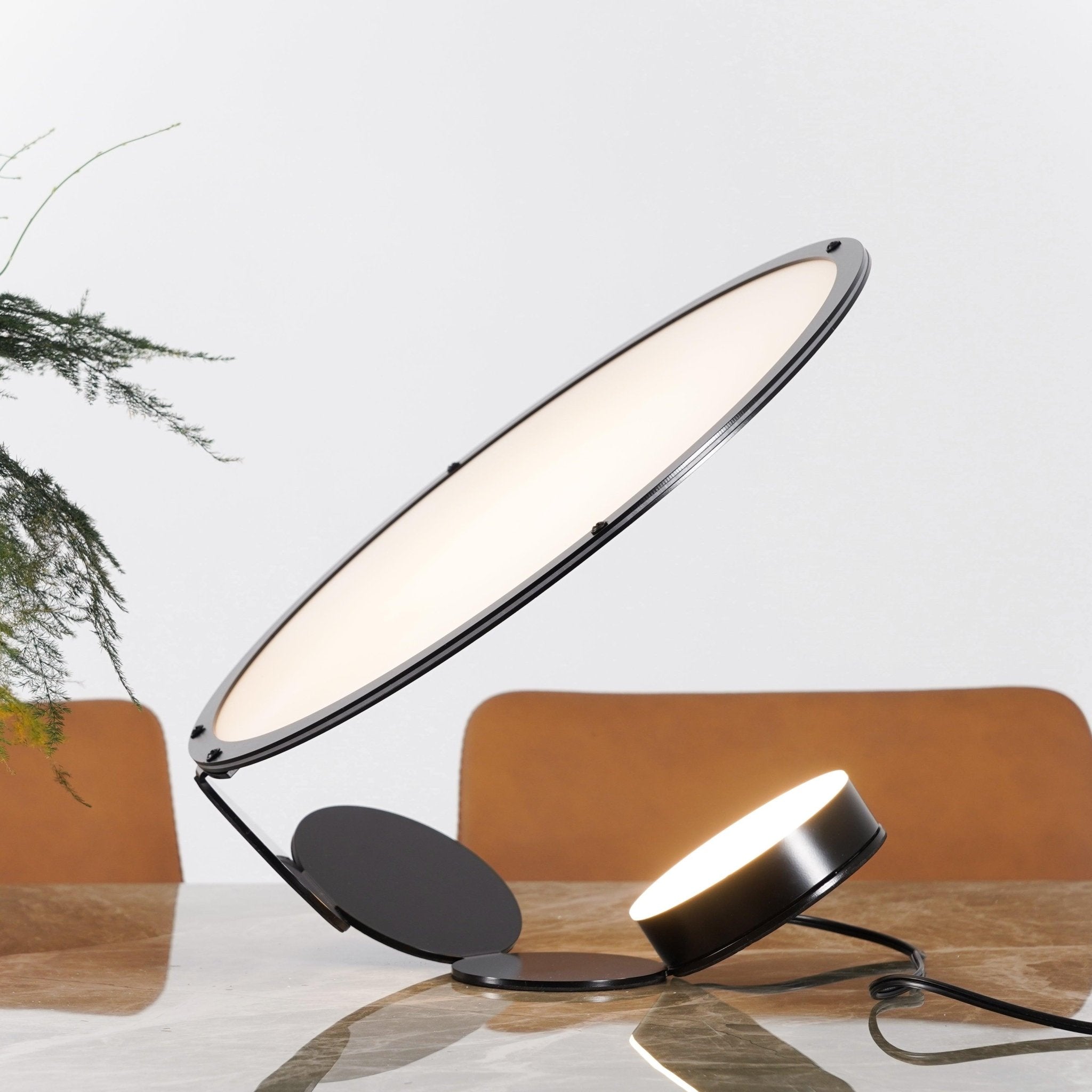 Modern Geometric Cut Adjustable Table Lamp with Integrated LED Lighting