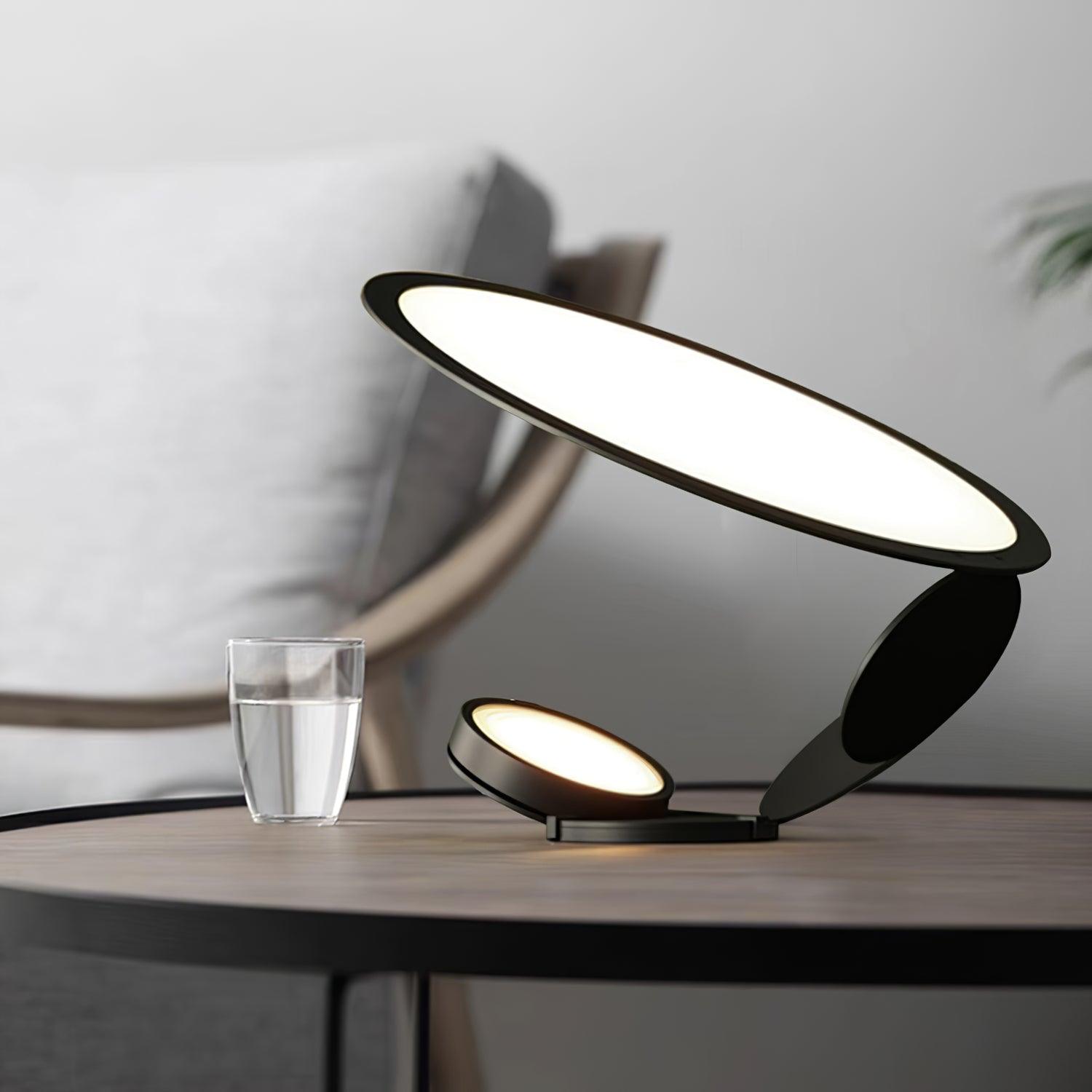Modern Geometric Cut Adjustable Table Lamp with Integrated LED Lighting