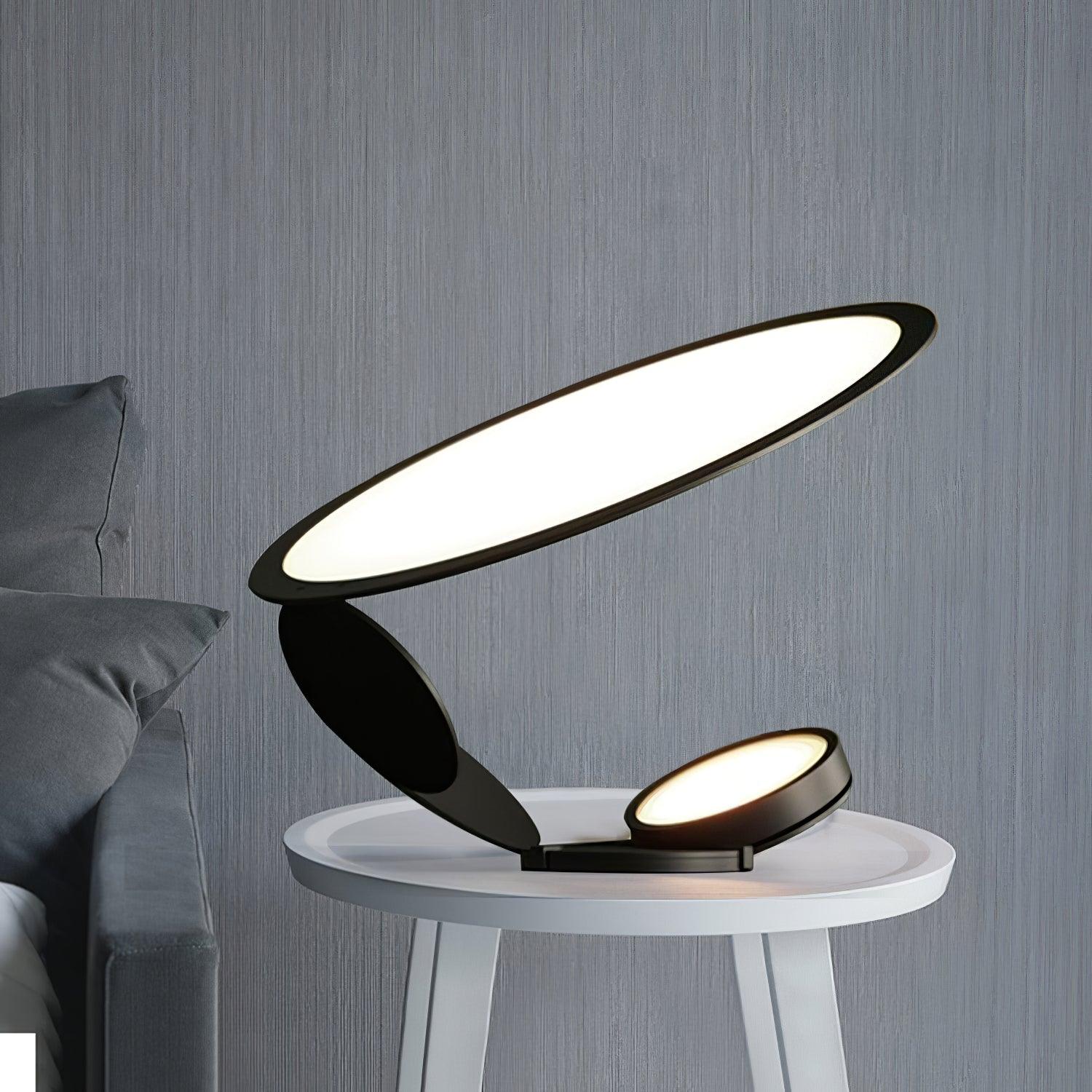 Modern Geometric Cut Adjustable Table Lamp with Integrated LED Lighting