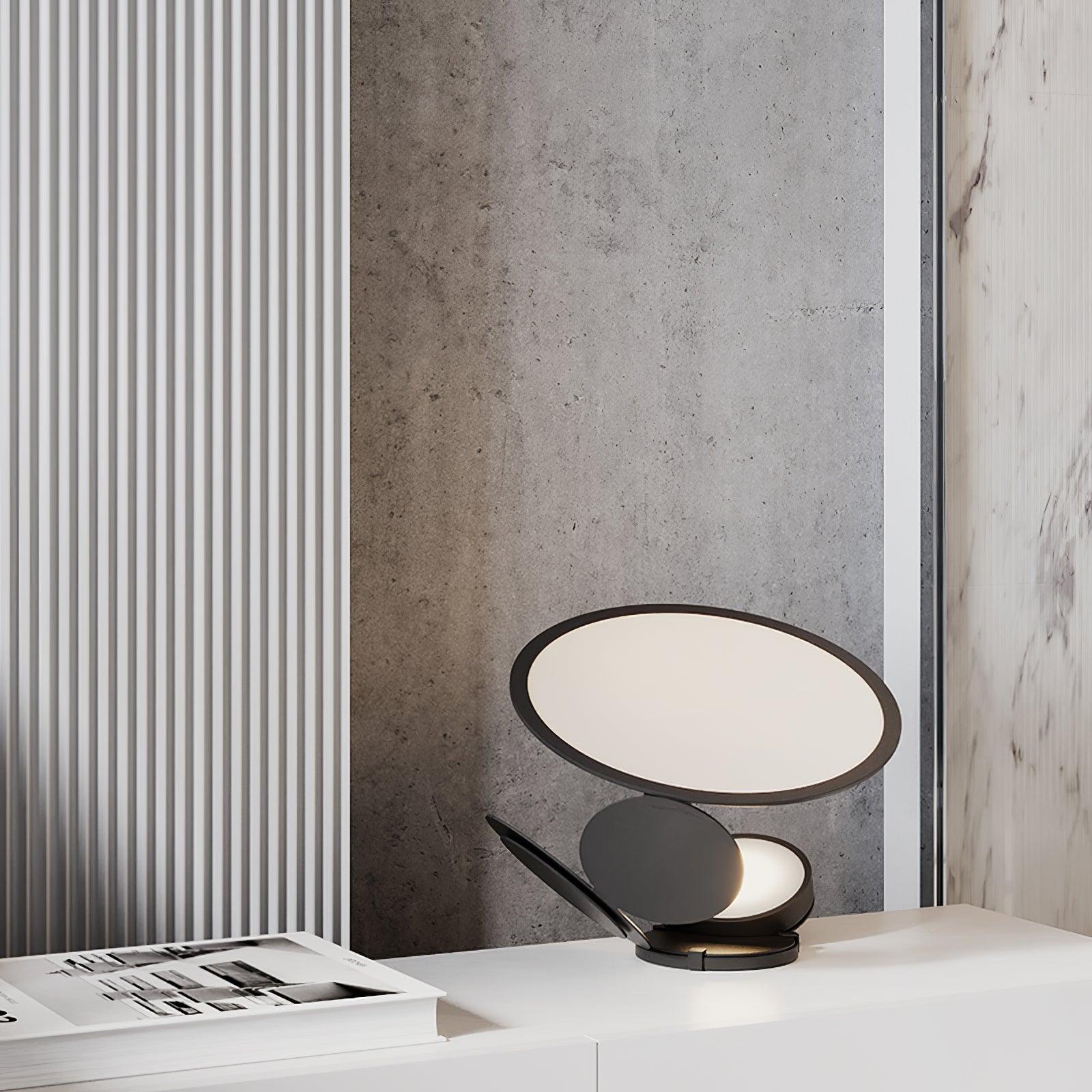 Modern Geometric Cut Adjustable Table Lamp with Integrated LED Lighting