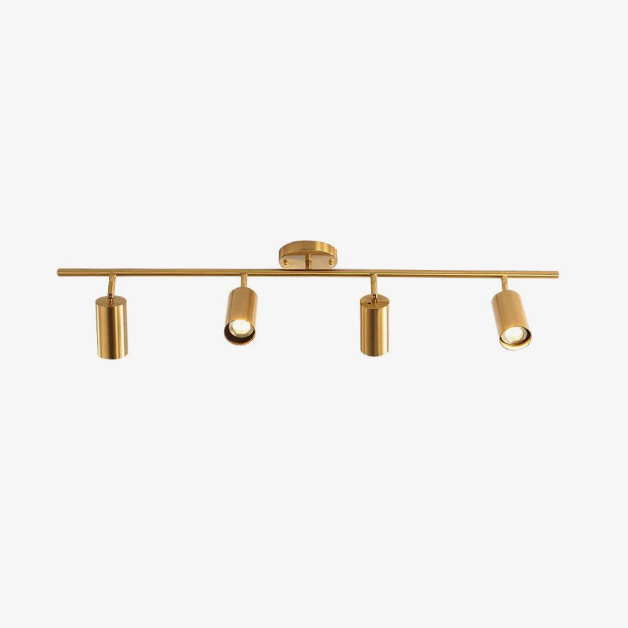 Rotatable Brass Cylinder Spotlight Flush Mount Ceiling Light for Modern Interiors