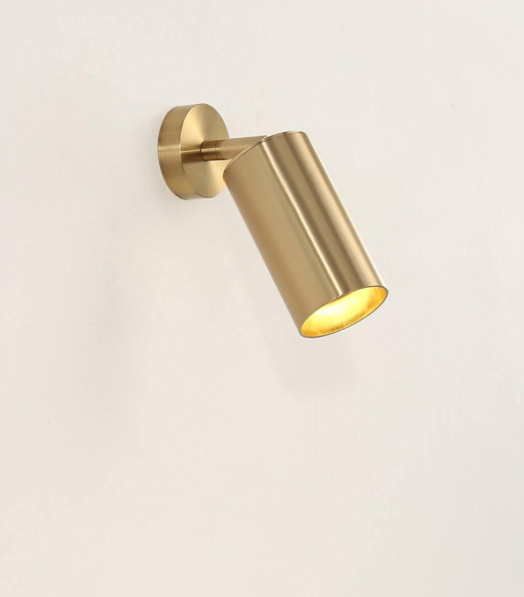 Rotatable Brass Cylinder Spotlight Flush Mount Ceiling Light for Modern Interiors