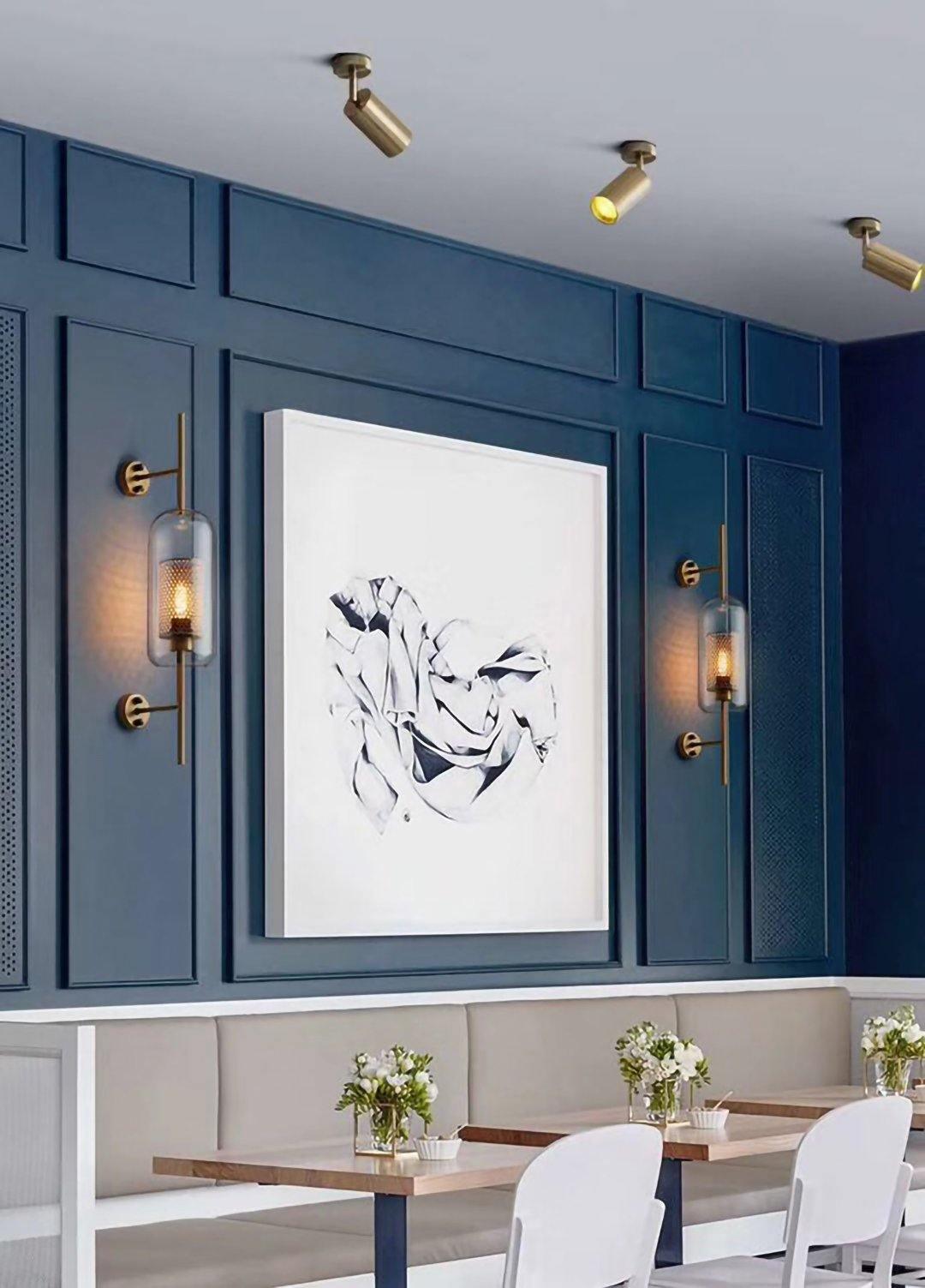 Rotatable Brass Cylinder Spotlight Flush Mount Ceiling Light for Modern Interiors