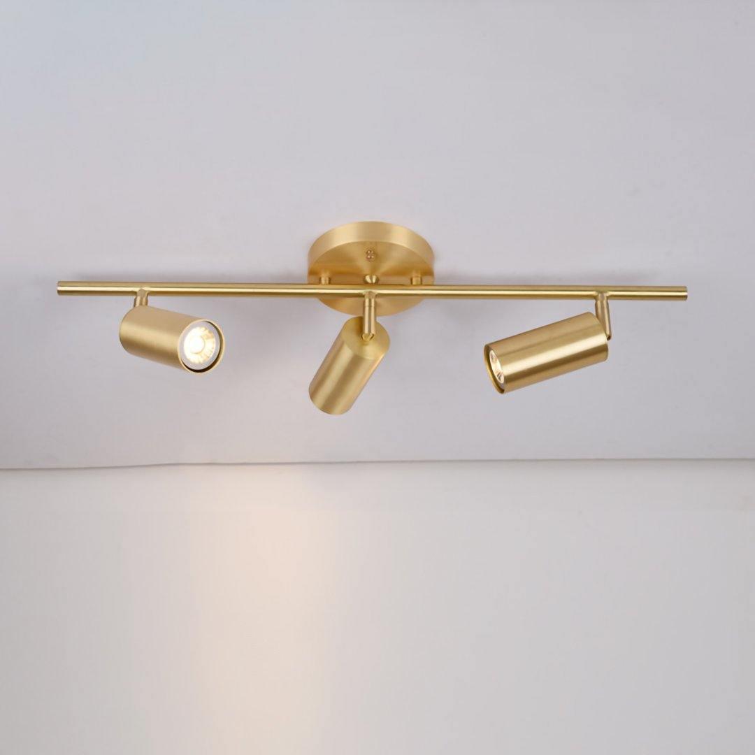 Rotatable Brass Cylinder Spotlight Flush Mount Ceiling Light for Modern Interiors