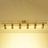 Rotatable Brass Cylinder Spotlight Flush Mount Ceiling Light for Modern Interiors