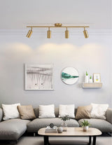 Rotatable Brass Cylinder Spotlight Flush Mount Ceiling Light for Modern Interiors