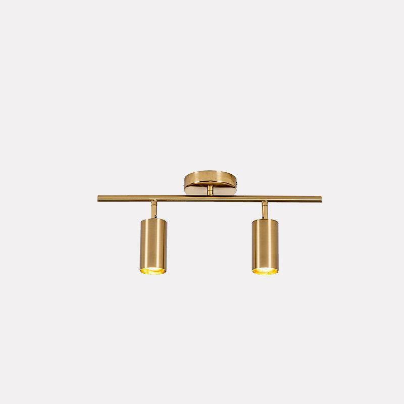 Rotatable Brass Cylinder Spotlight Flush Mount Ceiling Light for Modern Interiors