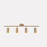 Rotatable Brass Cylinder Spotlight Flush Mount Ceiling Light for Modern Interiors
