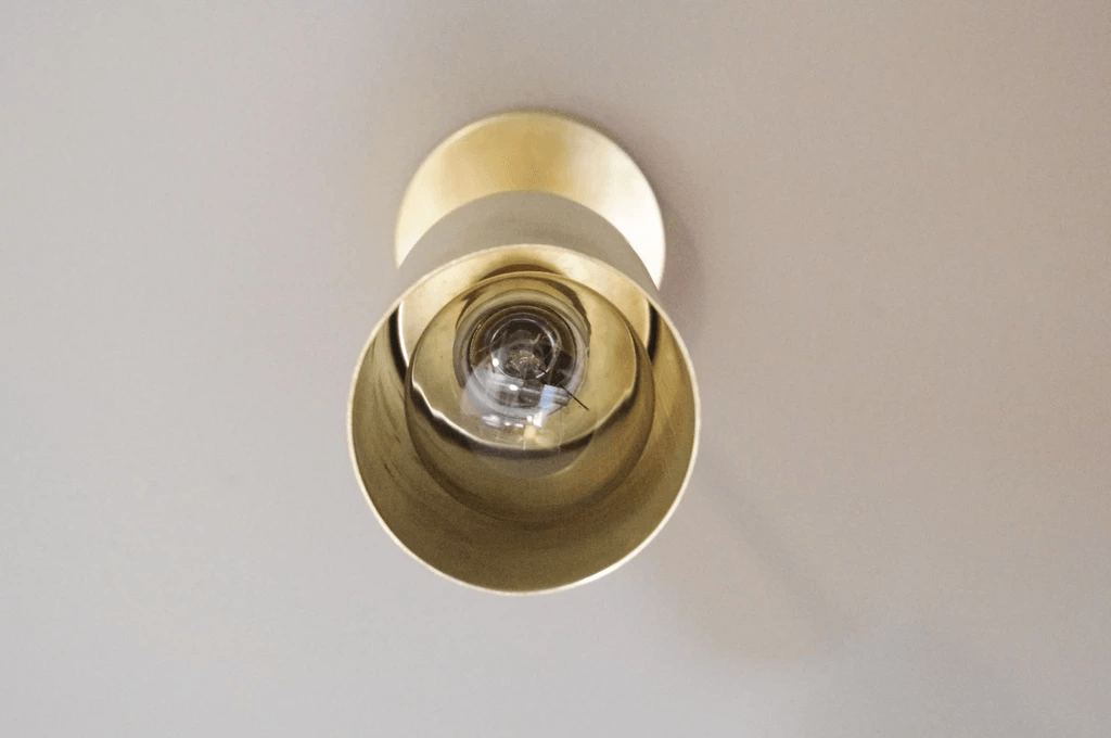 Rotatable Brass Cylinder Spotlight Flush Mount Ceiling Light for Modern Interiors