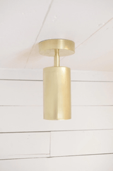 Rotatable Brass Cylinder Spotlight Flush Mount Ceiling Light for Modern Interiors
