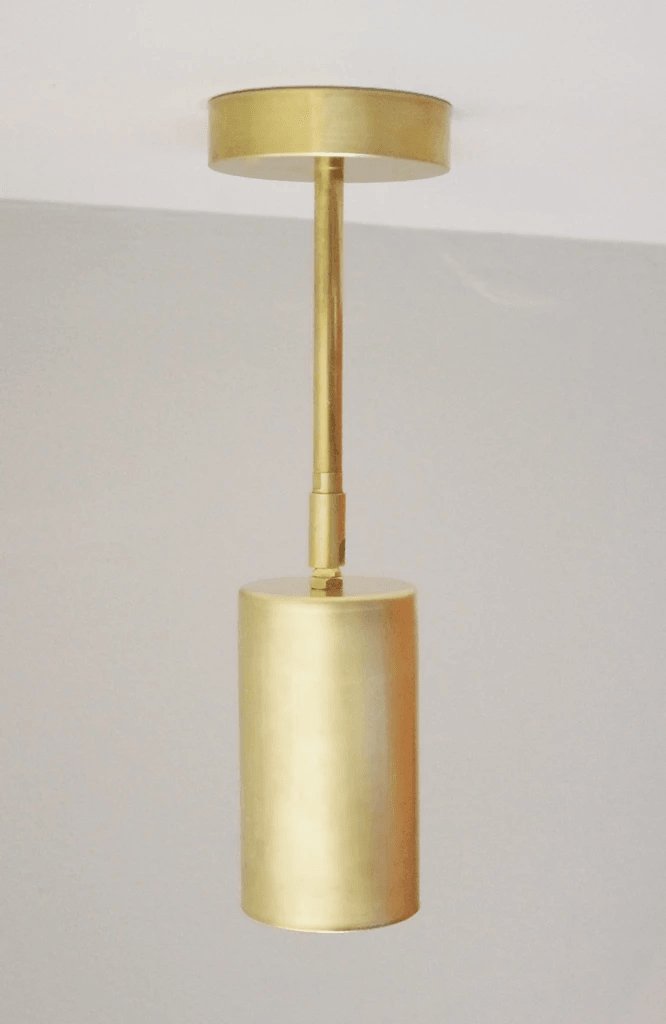 Rotatable Brass Cylinder Spotlight Flush Mount Ceiling Light for Modern Interiors