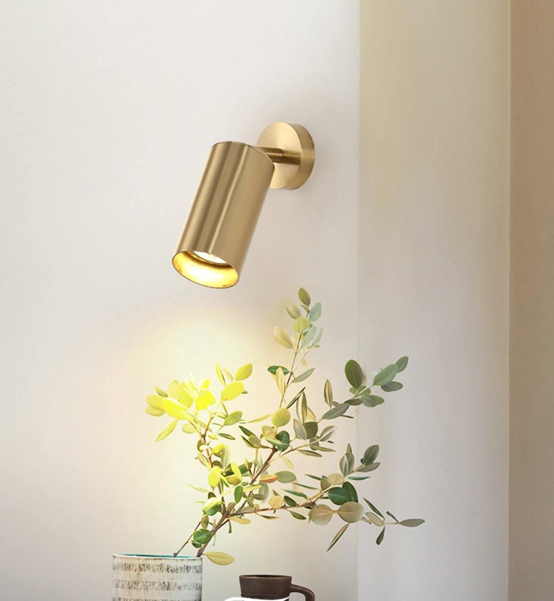Rotatable Brass Cylinder Spotlight Flush Mount Ceiling Light for Modern Interiors