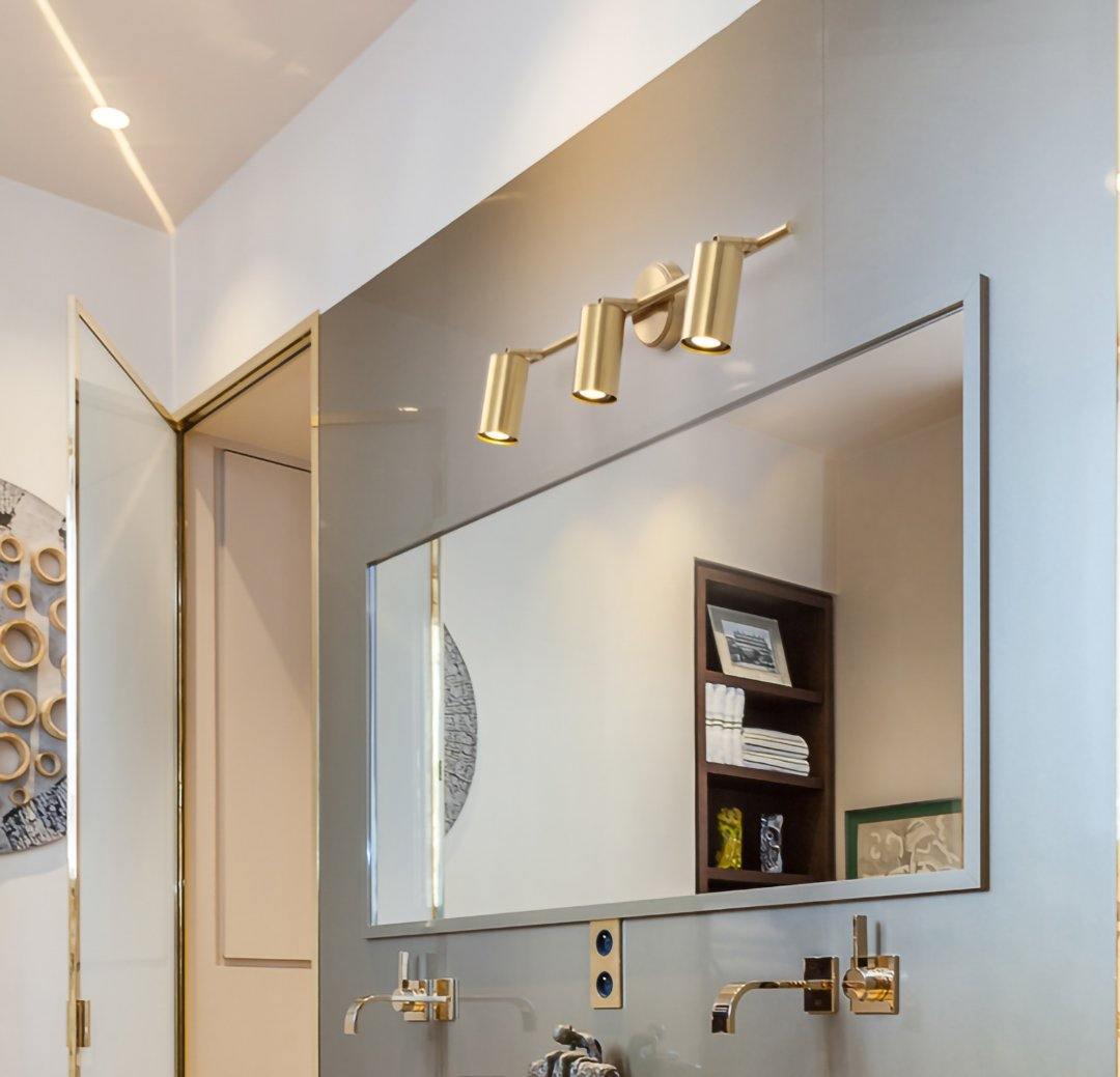 Rotatable Brass Cylinder Spotlight Flush Mount Ceiling Light for Modern Interiors