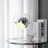 Retro Acrylic and Chrome Sphere Table Lamp Mid Century Modern Side Light