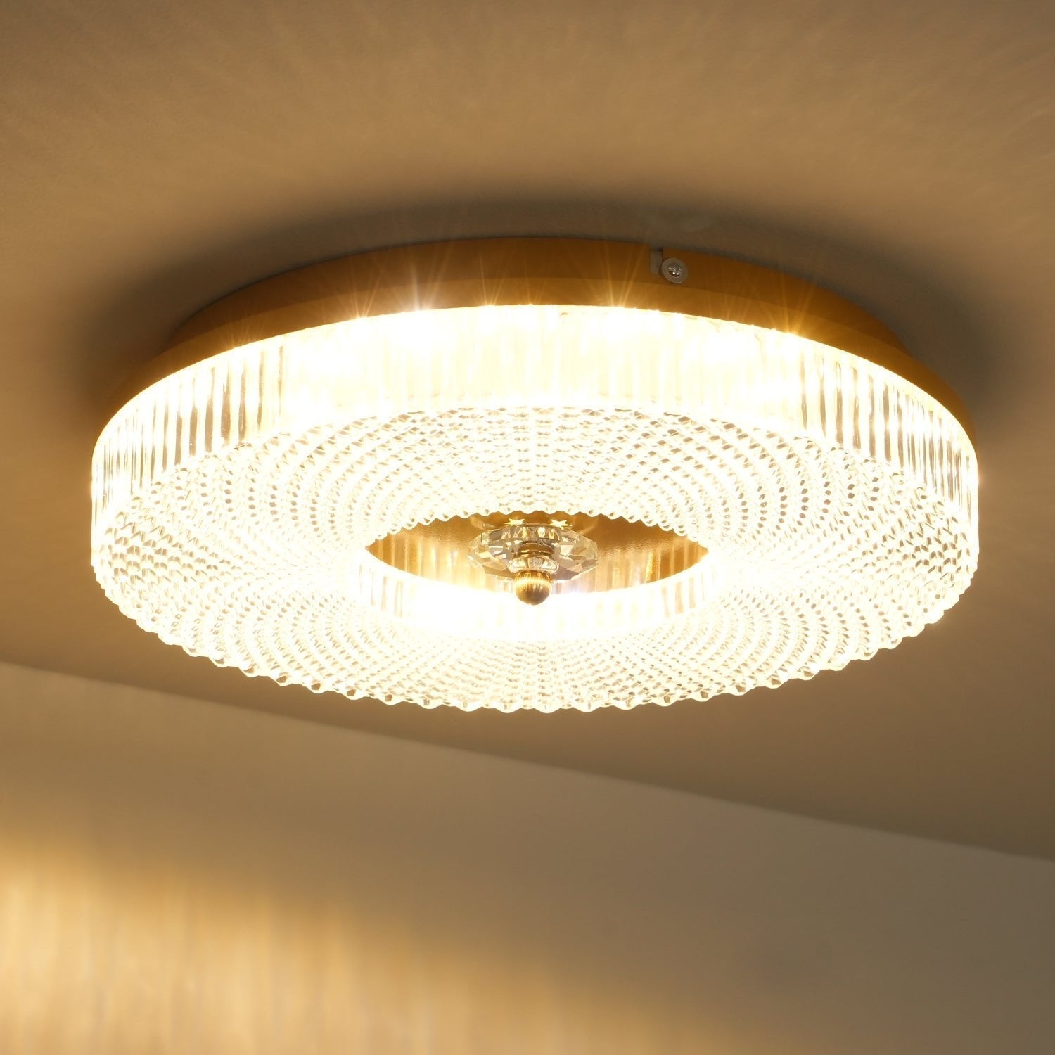 Ayla Round LED Flush Mount Ceiling Light Modern Low Profile Metal and Acrylic Fixture for Bedroom Hallway